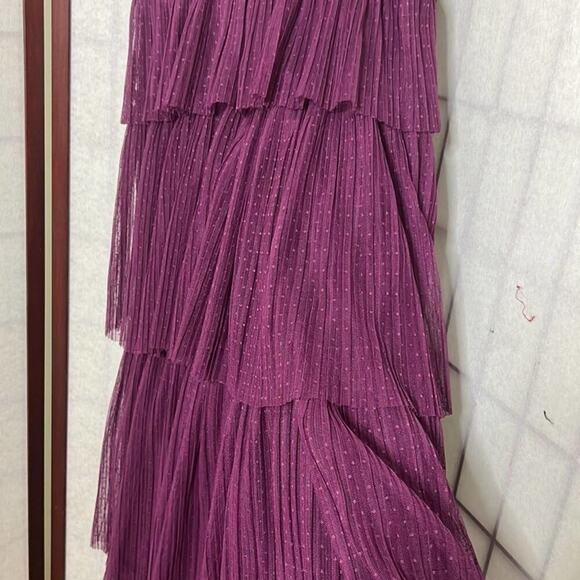 NWT BCBGMAXARAZIA TIERED RUFFLE TULLE MAXI DRESS SIZE S - Picture 6 of 13